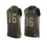 Men's Nike San Diego Chargers #16 Tyrell Williams Limited Green Salute to Service Tank Top NFL Jersey