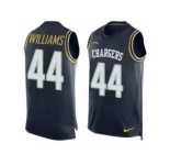 Men's Nike San Diego Chargers #44 Andre Williams Limited Navy Blue Player Name & Number Tank Top NFL Jersey