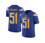Men's Nike San Diego Chargers #51 Kyle Emanuel Limited Electric Blue Rush NFL Jersey