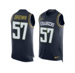 Men's Nike San Diego Chargers #57 Jatavis Brown Limited Navy Blue Player Name & Number Tank Top NFL Jersey