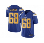 Men's Nike San Diego Chargers #68 Matt Slauson Limited Electric Blue Rush NFL Jersey