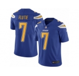 Men's Nike San Diego Chargers #7 Doug Flutie Limited Electric Blue Rush NFL Jersey