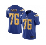 Men's Nike San Diego Chargers #76 D.J. Fluker Limited Electric Blue Rush NFL Jersey