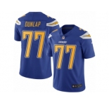 Men's Nike San Diego Chargers #77 King Dunlap Limited Electric Blue Rush NFL Jersey