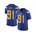 Nike Los Angeles Chargers #91 Justin Jones Electric Blue Men Stitched NFL Limited Rush Jersey