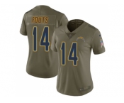 Women Nike Los Angeles Chargers #14 Dan Fouts Olive Stitched NFL Limited 2017 Salute to Service Jersey