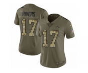 Women Nike Los Angeles Chargers #17 Philip Rivers Limited Olive Camo 2017 Salute to Service NFL Jersey