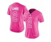 Women Nike Los Angeles Chargers #2 Josh Lambo Limited Pink Rush Fashion NFL Jersey