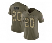 Women Nike Los Angeles Chargers #20 Desmond King Limited Olive Camo 2017 Salute to Service NFL Jersey