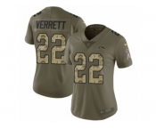 Women Nike Los Angeles Chargers #22 Jason Verrett Limited Olive Camo 2017 Salute to Service NFL Jersey