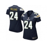 Women Nike Los Angeles Chargers #24 Trevor Williams Game Navy Blue Team Color NFL Jersey