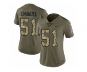 Women Nike Los Angeles Chargers #51 Kyle Emanuel Limited Olive Camo 2017 Salute to Service NFL Jersey