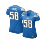 Women Nike Los Angeles Chargers #58 Nigel Harris Game Electric Blue Alternate NFL Jersey