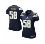 Women Nike Los Angeles Chargers #58 Nigel Harris Game Navy Blue Team Color NFL Jersey