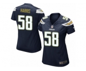 Women Nike Los Angeles Chargers #58 Nigel Harris Game Navy Blue Team Color NFL Jersey