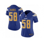 Women Nike Los Angeles Chargers #58 Nigel Harris Limited Electric Blue Rush Vapor Untouchable NFL Jersey
