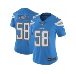 Women Nike Los Angeles Chargers #58 Uchenna Nwosu Electric Blue Alternate Stitched NFL Vapor Untouchable Limited Jersey