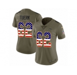 Women Nike Los Angeles Chargers #62 Max Tuerk Limited Olive USA Flag 2017 Salute to Service NFL Jersey