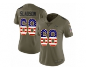 Women Nike Los Angeles Chargers #68 Matt Slauson Limited Olive USA Flag 2017 Salute to Service NFL Jersey