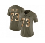 Women Nike Los Angeles Chargers #73 Spencer Pulley Limited Olive Gold 2017 Salute to Service NFL Jersey