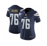 Women Nike Los Angeles Chargers #76 Russell Okung Navy Blue Team Color Stitched NFL Vapor Untouchable Limited Jersey