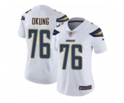 Women Nike Los Angeles Chargers #76 Russell Okung White Stitched NFL Vapor Untouchable Limited Jersey