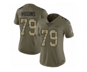 Women Nike Los Angeles Chargers #79 Kenny Wiggins Limited Olive Camo 2017 Salute to Service NFL Jersey