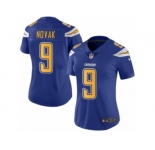 Women Nike Los Angeles Chargers #9 Nick Novak Limited Electric Blue Rush Vapor Untouchable NFL Jersey