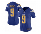 Women Nike Los Angeles Chargers #9 Nick Novak Limited Electric Blue Rush Vapor Untouchable NFL Jersey