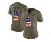Women Nike Los Angeles Chargers #9 Younghoe Koo Limited Olive USA Flag 2017 Salute to Service NFL Jersey