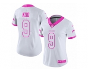 Women Nike Los Angeles Chargers #9 Younghoe Koo Limited White Pink Rush Fashion NFL Jersey