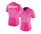 Women Nike Los Angeles Chargers #90 Ryan Carrethers Limited Pink Rush Fashion NFL Jersey