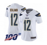 Women's Los Angeles Chargers #12 Travis Benjamin White Vapor Untouchable Limited Player 100th Season Football Jersey