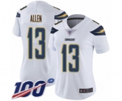 Women's Los Angeles Chargers #13 Keenan Allen White Vapor Untouchable Limited Player 100th Season Football Jersey