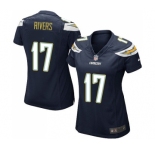 Women's Los Angeles Chargers #17 Philip Rivers Game Navy Blue Team Color Football Jersey