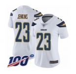Women's Los Angeles Chargers #23 Rayshawn Jenkins White Vapor Untouchable Limited Player 100th Season Football Jersey