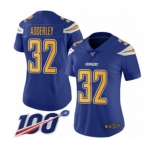 Women's Los Angeles Chargers #32 Nasir Adderley Limited Electric Blue Rush Vapor Untouchable 100th Season Football Jersey