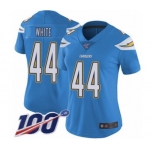 Women's Los Angeles Chargers #44 Kyzir White Electric Blue Alternate Vapor Untouchable Limited Player 100th Season Football Jersey