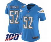 Women's Los Angeles Chargers #52 Denzel Perryman Electric Blue Alternate Vapor Untouchable Limited Player 100th Season Football Jersey