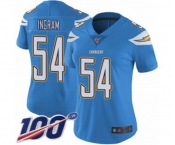 Women's Los Angeles Chargers #54 Melvin Ingram Electric Blue Alternate Vapor Untouchable Limited Player 100th Season Football Jersey