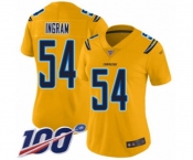 Women's Los Angeles Chargers #54 Melvin Ingram Limited Gold Inverted Legend 100th Season Football Jersey