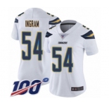 Women's Los Angeles Chargers #54 Melvin Ingram White Vapor Untouchable Limited Player 100th Season Football Jersey