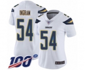 Women's Los Angeles Chargers #54 Melvin Ingram White Vapor Untouchable Limited Player 100th Season Football Jersey