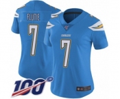 Women's Los Angeles Chargers #7 Doug Flutie Electric Blue Alternate Vapor Untouchable Limited Player 100th Season Football Jersey