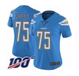 Women's Los Angeles Chargers #75 Michael Schofield Electric Blue Alternate Vapor Untouchable Limited Player 100th Season Football Jersey