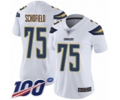 Women's Los Angeles Chargers #75 Michael Schofield White Vapor Untouchable Limited Player 100th Season Football Jersey