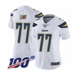 Women's Los Angeles Chargers #77 Forrest Lamp White Vapor Untouchable Limited Player 100th Season Football Jersey