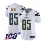 Women's Los Angeles Chargers #85 Antonio Gates White Vapor Untouchable Limited Player 100th Season Football Jersey