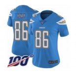 Women's Los Angeles Chargers #86 Hunter Henry Electric Blue Alternate Vapor Untouchable Limited Player 100th Season Football Jersey