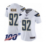 Women's Los Angeles Chargers #92 Brandon Mebane White Vapor Untouchable Limited Player 100th Season Football Jersey